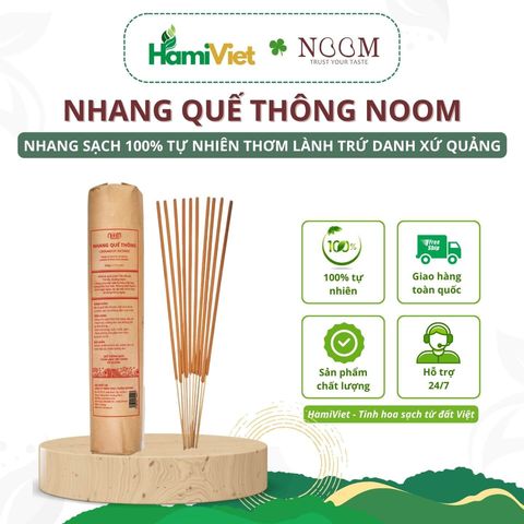 Nhang Quế Thông Noom - Nhang Tự Nhiên Không Hóa Chất Giúp Thư Giãn và Thanh Lọc Không Khí - 50g, 300g