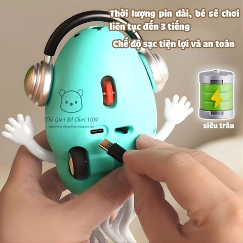 Đồ Chơi Bạch Tuộc Nhảy Múa Phun Khói - Thông Minh Tự Tránh Vật Cản, Có Đèn Nhạc, Sạc Pin USB Cho Bé Vui Chơi Thoải Mái
