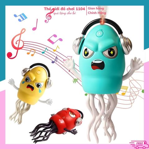 Đồ Chơi Bạch Tuộc Nhảy Múa Phun Khói - Thông Minh Tự Tránh Vật Cản, Có Đèn Nhạc, Sạc Pin USB Cho Bé Vui Chơi Thoải Mái