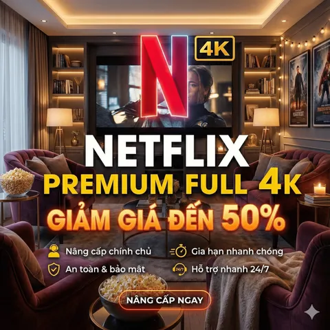 Tài Khoản Netflix Premium Full 4K 06 Tháng - Xem Các Bộ Phim Bom Tấn Như Squid Game, Stranger Things Với Chất Lượng Tối Đa