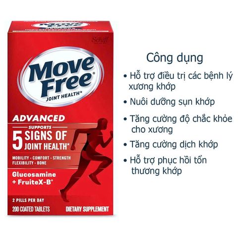 Viên Hỗ Trợ Bổ Khớp Schiff Move Free Advanced Triple Strength (200 Viên) - Giải Pháp Tăng Cường Linh Hoạt Khớp, Giảm Đau Hiệu Quả
