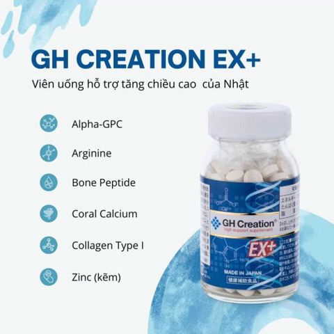 Viên uống hỗ trợ tăng chiều cao GH Creation EX (270 viên) - Sản phẩm chính hãng Nhật Bản cho trẻ em và thanh thiếu niên phát triển chiều cao hiệu quả