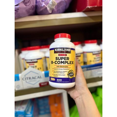 Vitamin B Tổng Hợp Super B-Complex Kirkland 500 Viên - Hỗ Trợ Năng Lượng & Cải Thiện Tâm Trạng, Vitamin Cần Thiết Cho Sức Khỏe chính hãng