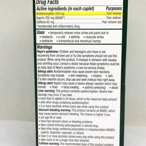 Viên Uống Giảm Đau Đầu Excedrin Extra Strength - Hỗ Trợ Hiệu Quả Đau Nửa Đầu, Cải Thiện Cảm Giác Khó Chịu, Dễ Dàng Sử Dụng