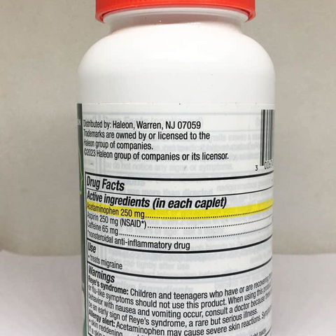 Viên Uống Giảm Đau Đầu Excedrin Extra Strength - Hỗ Trợ Hiệu Quả Đau Nửa Đầu, Cải Thiện Cảm Giác Khó Chịu, Dễ Dàng Sử Dụng