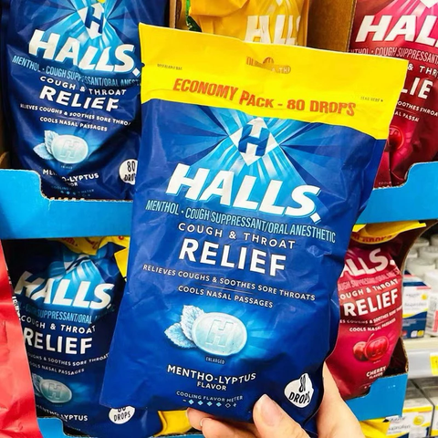 Kẹo ngậm Halls Bạc Hà 80 Viên - Giúp Làm Sạch Miệng, Tăng Cường Sảng Khoái, Tiện Dụng Mang Theo Khi Đi Học, Đi Làm