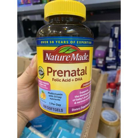 Vitamin tổng hợp bầu Nature Made Prenatal Folic Acid - Bổ sung vitamin và khoáng chất thiết yếu cho mẹ bầu và thai nhi khỏe mạnh