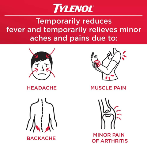 Viên Uống Giảm Đau Tylenol Acetaminophen Extra Strength 500mg - Giải Pháp Chống Đau Nhức Hiệu Quả cho Người Lớn và Trẻ Em Trên 12 Tuổi