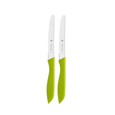 Bộ 2 dao gọt WMF Vespermesser - Dao inox sắc bén, tay cầm nhựa đỏ chống trơn, tiện lợi cho gọt trái cây và cắt rau củ