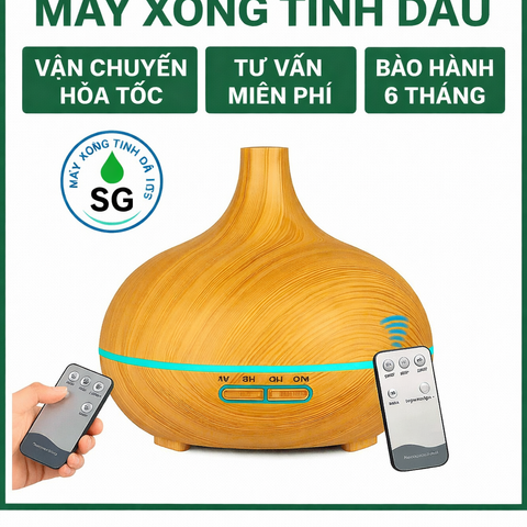 Máy Xông Tinh Dầu 550ML Aroma Zone - Khuếch Tán Hương Thơm, Remote Điều Khiển, Thiết Kế Phong Thủy, Tiết Kiệm Điện