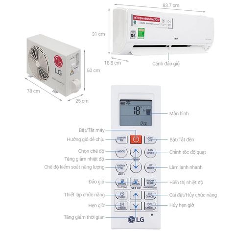 Remote Điều Khiển Máy Lạnh LG Mới - Bảo Hành 6 Tháng, Tặng Kèm Pin, Tương Thích Nhiều Mẫu Máy Lạnh