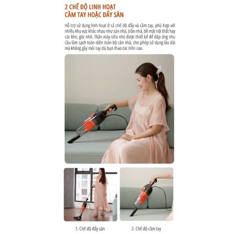 Máy Hút Bụi Cầm Tay miLife DX18 - Công Suất 800W, Lực Hút 21.000Pa, Thiết Kế 2 Trong 1 Với Đầu Lọc Turbo Cycle, Bảo Hành 12 Tháng