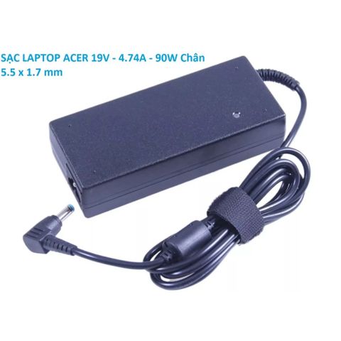 Sạc Laptop Acer 90W 19V - 4.74A Chân 5.5 x 1.7mm - Phụ Kiện Chính Hãng Mới 100% - Đen