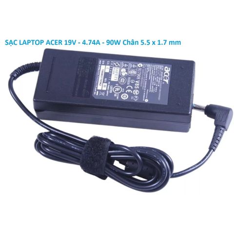 Sạc Laptop Acer 90W 19V - 4.74A Chân 5.5 x 1.7mm - Phụ Kiện Chính Hãng Mới 100% - Đen