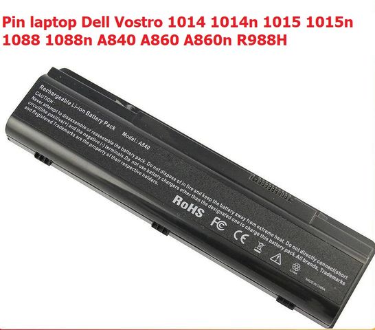 Pin Laptop Dell Vostro 1014 1015 1088 - Pin OEM 6 Cell Chất Lượng Cao, Bảo Hành Chính Hãng, Màu Đen