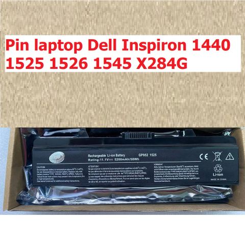Pin Laptop Dell Inspiron X284G 6 Cell Chính Hãng - Tương Thích Model 1440, 1525, 1526, 1545, Màu Đen, Bảo Đảm Chất Lượng
