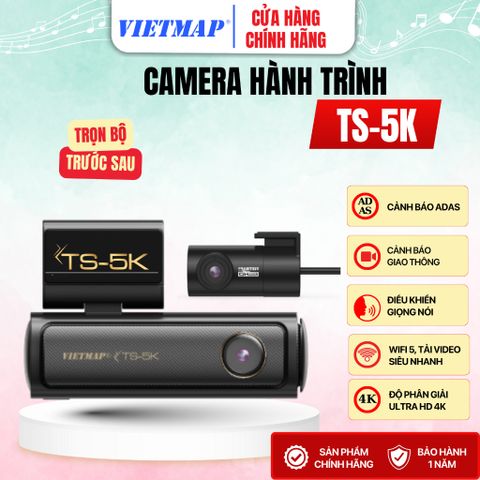 Camera Hành Trình Vietmap TS-5K Ghi Hình 4K Ultra HD - Hệ Thống ADAS An Toàn, Kết Nối Wi-Fi Siêu Nhanh, Cảnh Báo Giao Thông Chi Tiết
