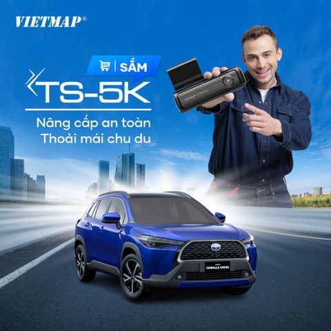 Camera Hành Trình Vietmap TS-5K Ghi Hình 4K Ultra HD - Hệ Thống ADAS An Toàn, Kết Nối Wi-Fi Siêu Nhanh, Cảnh Báo Giao Thông Chi Tiết