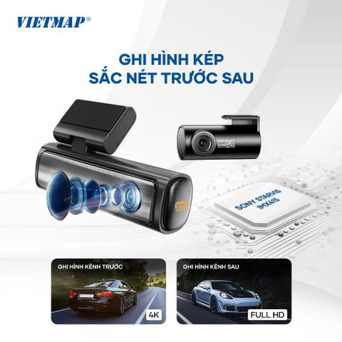 Camera Hành Trình Vietmap TS-5K Ghi Hình 4K Ultra HD - Hệ Thống ADAS An Toàn, Kết Nối Wi-Fi Siêu Nhanh, Cảnh Báo Giao Thông Chi Tiết