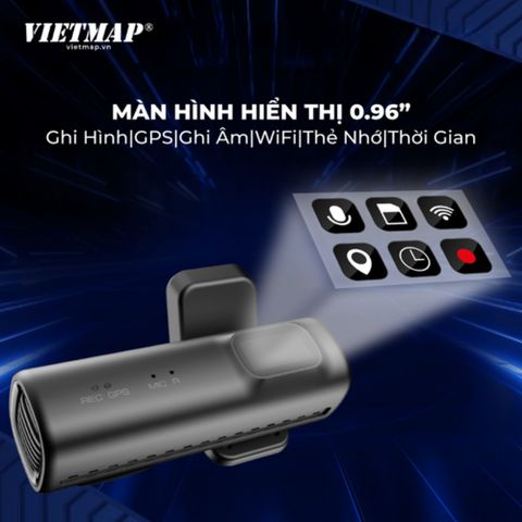 Camera Hành Trình VIETMAP TS-2K Lite - Ghi Hình Super HD 2K Trước Sau, Kết Nối WIFI 5Ghz, Bền Bỉ Với Pin Siêu Tụ Điện