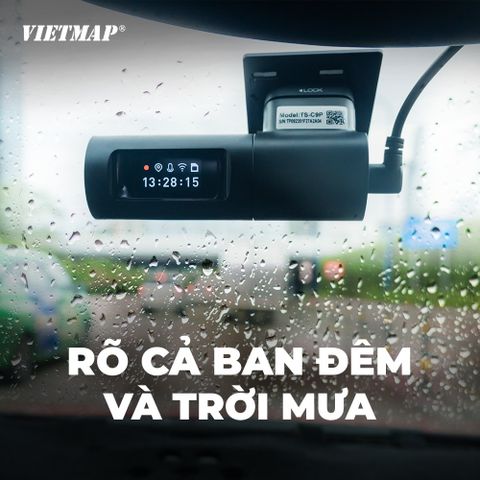 Camera hành trình VIETMAP TS-C9P 2K siêu nét với GPS tích hợp, góc quay 150°, Wi-Fi và cảm biến G-Sensor, an toàn cho mọi chuyến đi