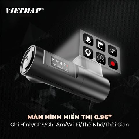 Camera hành trình VIETMAP TS-C9P 2K siêu nét với GPS tích hợp, góc quay 150°, Wi-Fi và cảm biến G-Sensor, an toàn cho mọi chuyến đi