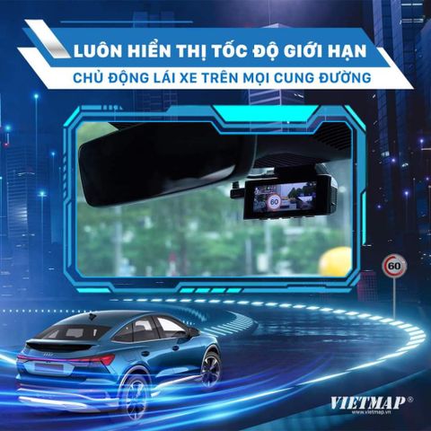 Camera Hành Trình VIETMAP SpeedMap M1 - Giám Sát An Toàn, Cảnh Báo Tốc Độ, Ghi Hình Super HD 2K, Ứng Dụng Tiện Lợi