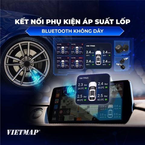 Android Box Ô Tô Vietmap BS10 - Nâng Cấp Màn Hình DVD Thông Minh, Dẫn Đường Vietmap Live, Kết Nối Carplay & Android Auto Không Dây