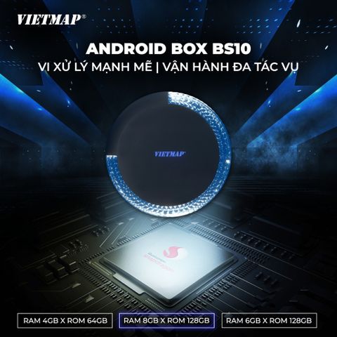 Android Box Ô Tô Vietmap BS10 - Nâng Cấp Màn Hình DVD Thông Minh, Dẫn Đường Vietmap Live, Kết Nối Carplay & Android Auto Không Dây