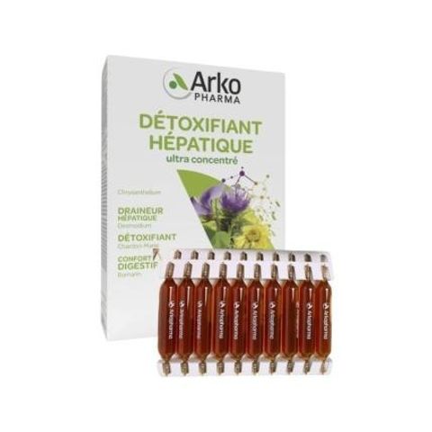 Nước Uống Thải Độc Gan Arkopharma Détoxifiant Hépatique - Hỗ Trợ Tiêu Hóa, Thanh Lọc Cơ Thể Từ Thảo Dược Pháp, 20 Ống Uống