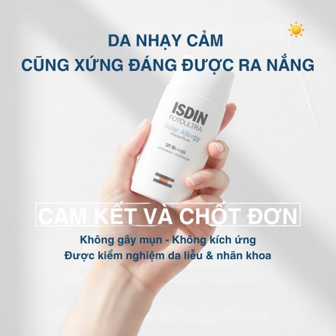 Kem Chống Nắng ISDIN FotoUltra Solar Allergy SPF 100+ - Bảo Vệ Da Dị Ứng, Siêu Nhạy Cảm, An Toàn Cho Da Sau Can Thiệp