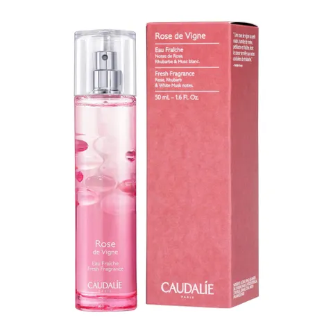 Nước Hoa Không Cồn CAUDALIE Rose de Vigne 50ml - Hương Hoa Hồng Tươi Mát, Phù Hợp Cho Người Dị Ứng Cồn, Dưỡng Da Và Tóc