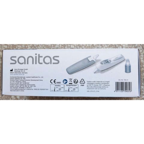 Nhiệt Kế Điện Tử Đo Tai SANITAS SFT 53 - Phiên Bản Mới Nhất, Đo Nhanh Chính Xác, Dùng Cho Mọi Đối Tượng, Màn Hình Lớn, Báo Sốt LED