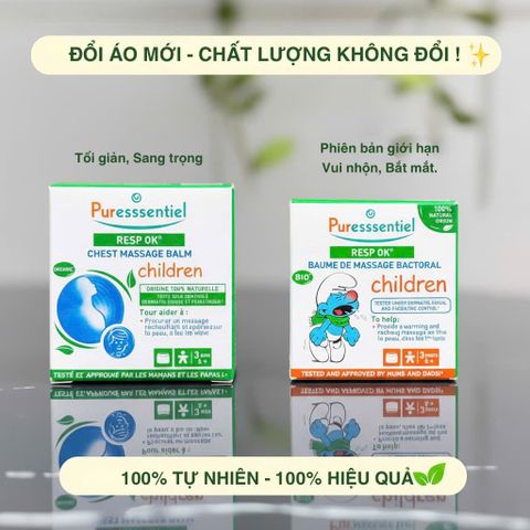 Dầu Xoa Ngực Puressentiel Resp OK 60ml - Giảm Ho, Cảm Lạnh, 100% Thiên Nhiên, An Toàn cho Trẻ Em từ 6 Tháng Tuổi
