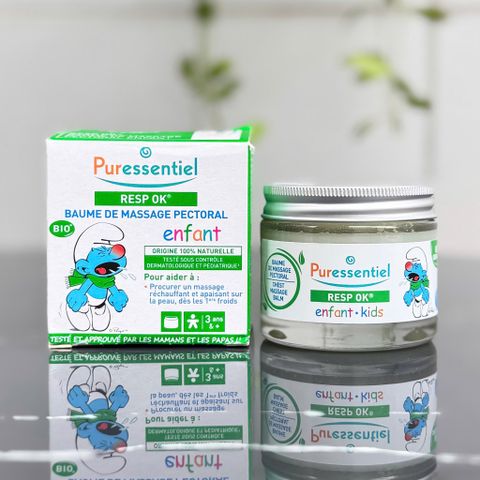 Dầu Xoa Ngực Puressentiel Resp OK 60ml - Giảm Ho, Cảm Lạnh, 100% Thiên Nhiên, An Toàn cho Trẻ Em từ 6 Tháng Tuổi