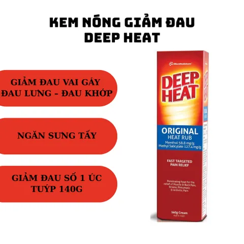 Kem Nóng Giảm Đau Mentholatum Deep Heat Original 140g - Giúp Giảm Đau Vai, Lưng, Khớp Nhanh Chóng, Hàng Chính Hãng Úc