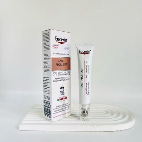 Kem mắt Eucerin Anti-Pigment 15ml - Giảm quầng thâm, sáng da mắt, đầu massage kim loại, cho mọi loại da