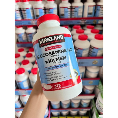 Kirkland Glucosamine HCL 1500mg & MSM 1500mg - Hỗ trợ sức khỏe xương khớp, 375 viên - Đảm bảo chất lượng USA