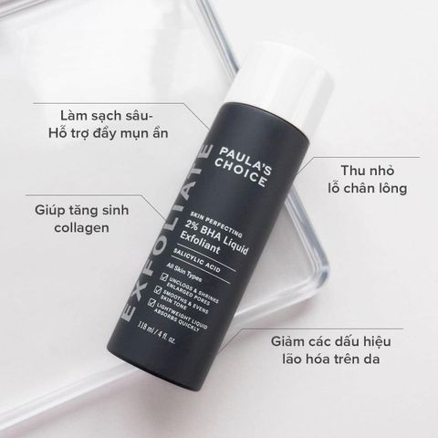 Dung Dịch Tẩy Da Chết Paula’s Choice 2% BHA Chính Hãng 118ml - Giúp Làm Sáng Da, Ngừa Mụn, Phù Hợp Với Da Nhạy Cảm
