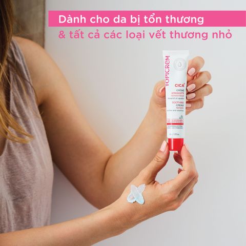 Kem Dưỡng Topicrem CICA+ 40mL - Kem Phục Hồi, Làm Dịu Da Nhạy Cảm, An Toàn Cho Trẻ Em & Người Lớn
