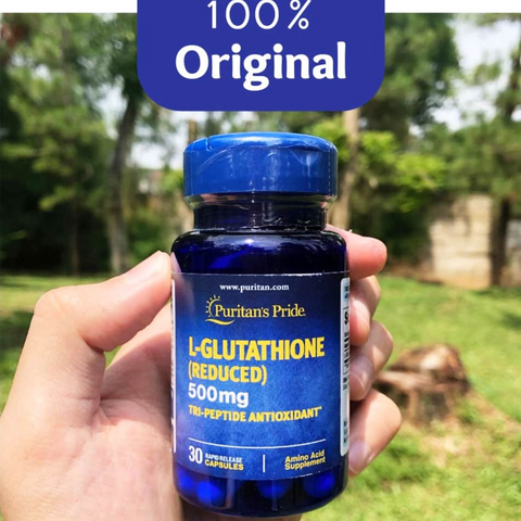 (Cao cấp) Viên uống Puritan's Pride Premium L-Glutathione 500mg - Hỗ trợ làm đẹp, làm sáng da và chống oxy hóa hiệu quả từ Mỹ Chính hãng