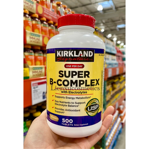 (Cao cấp) Vitamin B tổng hợp Super B-Complex Kirkland 500 viên - Bổ sung năng lượng, giảm stress và cải thiện sức khỏe toàn diện Chính hãng
