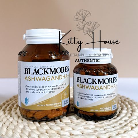 Viên uống giảm căng thẳng Blackmores Ashwagandha+ Vitamin B - Hỗ trợ năng lượng và sức khỏe tổng thể 120 viên