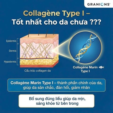 Viên Uống Granions Collagen 2500 mg - Thực Phẩm Bảo Vệ Sức Khỏe - 60 Viên - Tăng Cường Độ Đàn Hồi Cho Da, Xuất Xứ Pháp