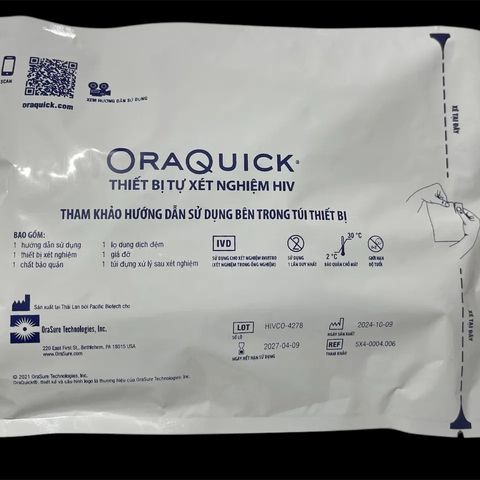 Bộ Xét Nghiệm HIV Oraquick Chính Hãng Bằng Dịch Miệng - Kiểm Tra Tình Trạng Sức Khỏe Nhanh Chóng Tại Nhà