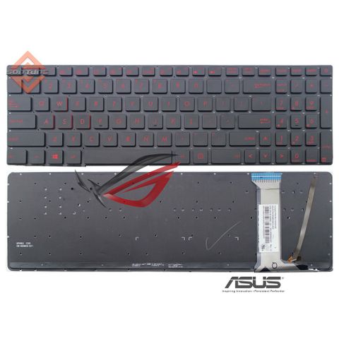 Bàn Phím Thay Thế Laptop Asus ROG GL552 GL552JX GL552VW GL552VX - Led Trắng, Chữ Đỏ, Bảo Hành 6 Tháng, Chất Lượng Cao