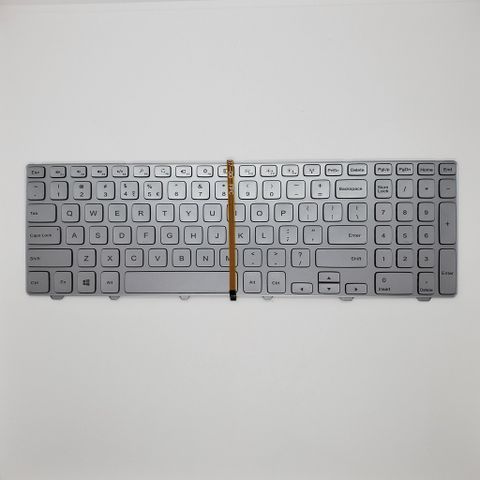 Bàn phím laptop Dell Inspiron 15-7000/15-7537 - Màu bạc, có đèn LED, bảo hành đổi mới, chất lượng cao, chuẩn US layout
