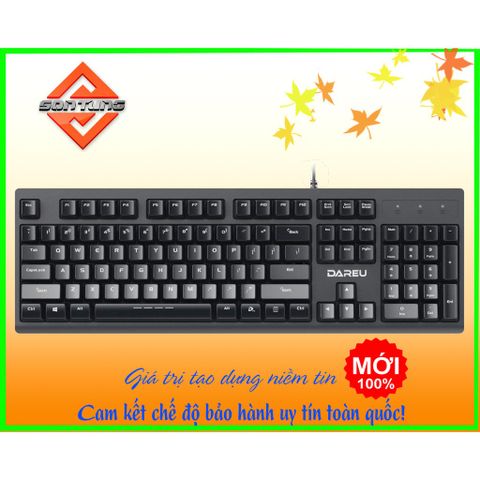 Bàn phím Gaming DareU LK135 - Thiết kế Full-size, Switch Rubber Dome, Chống nước, Tương thích mọi hệ điều hành