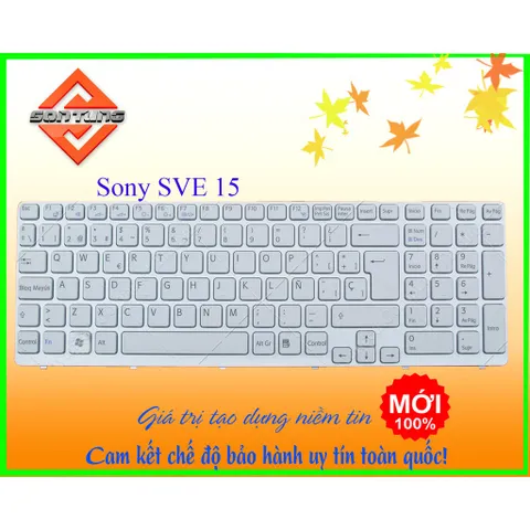 Bàn Phím Sony VAIO SVE15 Trắng - Phụ Kiện Laptop US Layout Chất Lượng Cao, Bảo Hành 9 Tháng, Không Liệt Phím