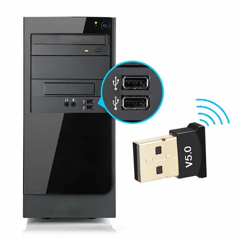 Bộ USB Bluetooth 5.0 - Thiết bị thu phát không dây cho máy tính và laptop, Kết nối ổn định trong phạm vi 10m